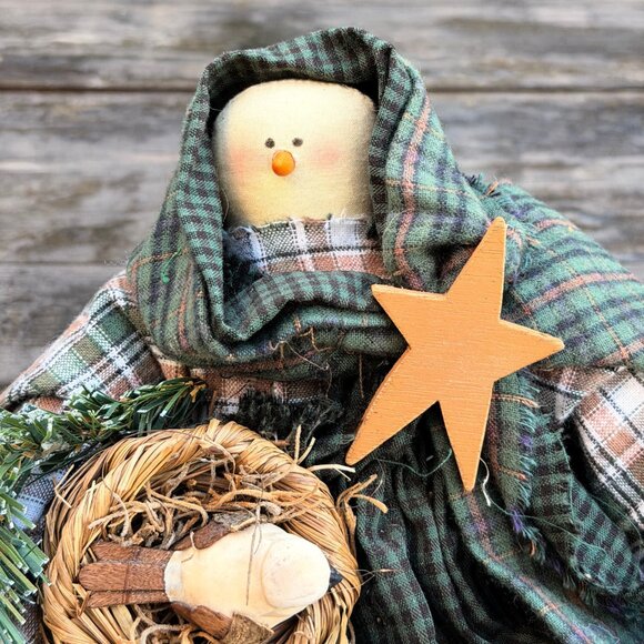 Vintage Handmade Primitive Winter Wendy Sew Pattern Christmas Snow Girl Snowman - Picture 7 of 11